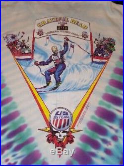 Grateful Dead Shirt 1996 US Olympic Downhill Ski Skeleton XL Vintage