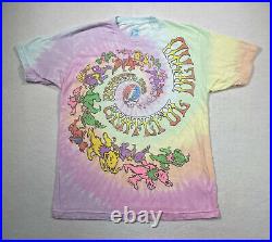 Grateful Dead Shirt Large Liquid Blue Vintage Tag Rare Rainbow Spiral Bears L