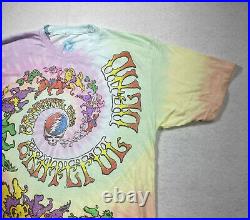 Grateful Dead Shirt Mens Large Liquid Blue Vintage Tag Rainbow Spiral Bears Soft