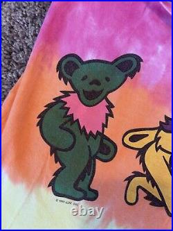 Grateful Dead Shirt S Liquid Blue Dancing Bears Tie Dye Vintage 1995