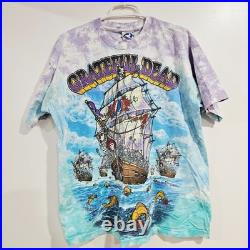 Grateful Dead Shirt. Ship Of Fools. XL 90s Single Stitch Liquid Blue Vtg 1993
