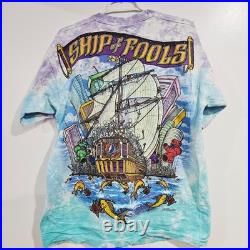Grateful Dead Shirt. Ship Of Fools. XL 90s Single Stitch Liquid Blue Vtg 1993