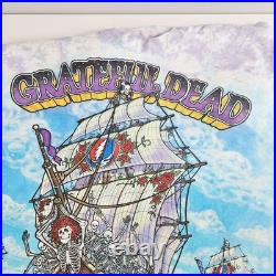 Grateful Dead Shirt. Ship Of Fools. XL 90s Single Stitch Liquid Blue Vtg 1993