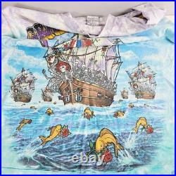Grateful Dead Shirt. Ship Of Fools. XL 90s Single Stitch Liquid Blue Vtg 1993