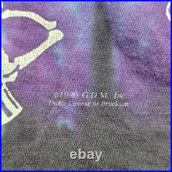 Grateful Dead Shirt Skeleton Single Stitch Tie Dye 1990 Vintage Liquid Blue XL
