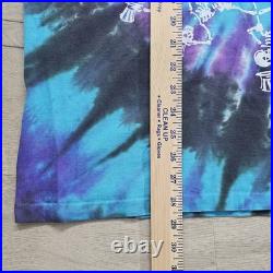 Grateful Dead Shirt Skeleton Single Stitch Tie Dye 1990 Vintage Liquid Blue XL