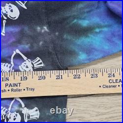 Grateful Dead Shirt Skeleton Single Stitch Tie Dye 1990 Vintage Liquid Blue XL
