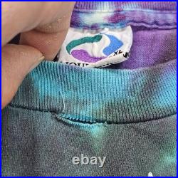 Grateful Dead Shirt Skeleton Single Stitch Tie Dye 1990 Vintage Liquid Blue XL