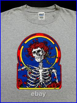 Grateful Dead Shirt T Shirt Bertha Skeleton Skull & Roses Mouse Kelley Art GDM L