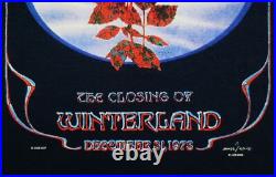 Grateful Dead Shirt T Shirt Closing Of Winterland 12/31/78 Blue Rose GDP 2003 L