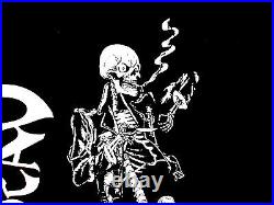 Grateful Dead Shirt T Shirt GD Smoking Skeleton Motorcycle Jacket Boots 2000's L