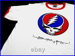 Grateful Dead Shirt T Shirt Steal Your Face Ringer Red White Blue 2005 GD XL New