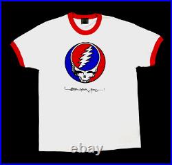 Grateful Dead Shirt T Shirt Steal Your Face Ringer Red White Blue GD 2005 L New