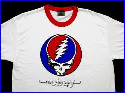 Grateful Dead Shirt T Shirt Steal Your Face Ringer Red White Blue GD 2005 L New