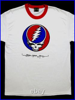 Grateful Dead Shirt T Shirt Steal Your Face Ringer Red White Blue GD 2005 L New