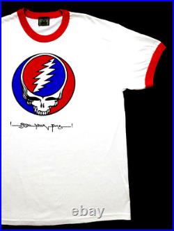 Grateful Dead Shirt T Shirt Steal Your Face Ringer Red White Blue GD 2005 L New