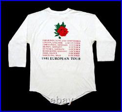 Grateful Dead Shirt T Shirt Vintage 1981 Europe'81 Stanley Mouse Skull Rose XL
