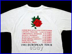 Grateful Dead Shirt T Shirt Vintage 1981 Europe'81 Stanley Mouse Skull Rose XL