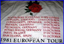 Grateful Dead Shirt T Shirt Vintage 1981 Europe Stanley Mouse Skull Rose XL