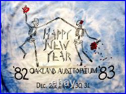 Grateful Dead Shirt T Shirt Vintage 1982 1983 Happy New Years Eve Oakland CA L