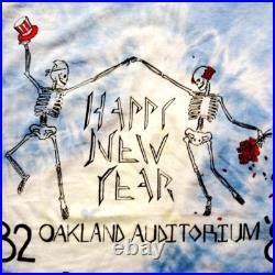 Grateful Dead Shirt T Shirt Vintage 1982 1983 Happy New Years Eve Oakland CA L