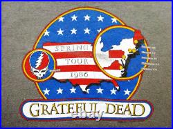 Grateful Dead Shirt T Shirt Vintage 1986 Spring Tour USA GD Bolt Love Heart XL