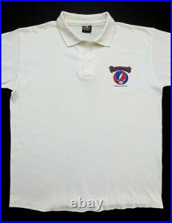 Grateful Dead Shirt T Shirt Vintage 1986 Steal Your Face Staff Polo Collar GDP M