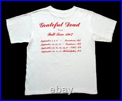 Grateful Dead Shirt T Shirt Vintage 1987 Fall Tour GD Movie Skeleton USA GDP L