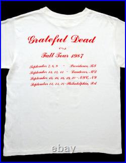 Grateful Dead Shirt T Shirt Vintage 1987 Fall Tour GD Movie USA Skeleton GDP L