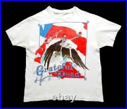 Grateful Dead Shirt T Shirt Vintage 1987 Spring Tour Guitar Eagle USA Perez GD L