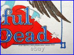 Grateful Dead Shirt T Shirt Vintage 1987 Spring Tour Guitar Eagle USA Perez GD L