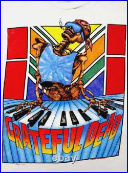 Grateful Dead Shirt T Shirt Vintage 1989 Summer Tour Smoking Skeleton Keyboard L