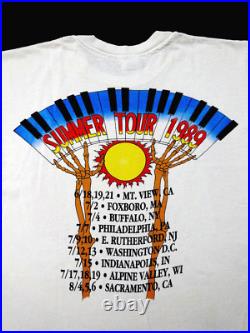 Grateful Dead Shirt T Shirt Vintage 1989 Summer Tour Smoking Skeleton Keyboard L