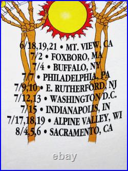 Grateful Dead Shirt T Shirt Vintage 1989 Summer Tour Smoking Skeleton Keyboard L