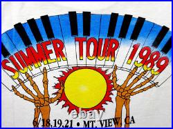 Grateful Dead Shirt T Shirt Vintage 1989 Summer Tour Smoking Skeleton Keyboard L