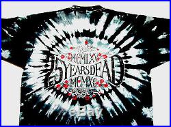 Grateful Dead Shirt T Shirt Vintage 1990 25 Years Dead Tour Tie Dye Black GDM XL