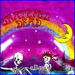Grateful Dead Shirt T Shirt Vintage 1990 Dancing Skeletons Stars Moon Tie Dye L