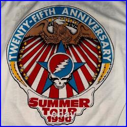 Grateful Dead Shirt T Shirt Vintage 1990 Summer Tour Heads 25th Anniversary XL