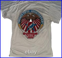 Grateful Dead Shirt T Shirt Vintage 1990 Summer Tour Heads 25th Anniversary XL