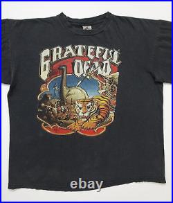 Grateful Dead Shirt T Shirt Vintage 1990 Without A Net Rick Griffin Art Tiger L