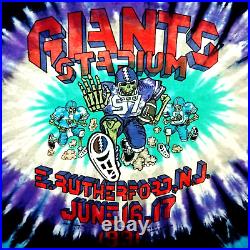 Grateful Dead Shirt T Shirt Vintage 1991 New York Giants Stadium NFL Football XL
