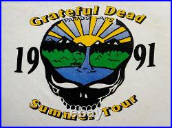 Grateful Dead Shirt T Shirt Vintage 1991 Summer Tour Paradise Waits GD Skeletons