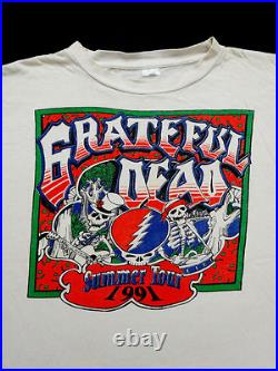 Grateful Dead Shirt T Shirt Vintage 1991 Summer Tour Paradise Waits GD Skeletons