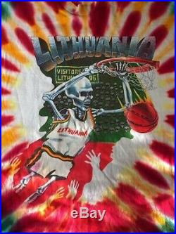 Grateful Dead Shirt T Shirt Vintage 1992 Lithuania Basketball Olympic Size Large