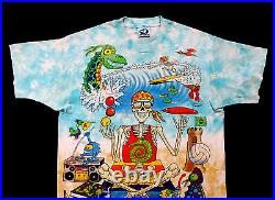 Grateful Dead Shirt T Shirt Vintage 1992 Ocean Beach Surf Skeleton Joey Mars L