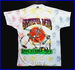Grateful Dead Shirt T Shirt Vintage 1992 Summer Tour Croquet Skeleton Sun XL New