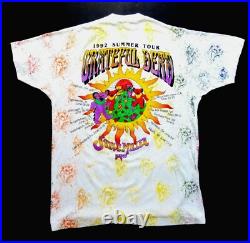 Grateful Dead Shirt T Shirt Vintage 1992 Summer Tour Croquet Skeleton Sun XL New