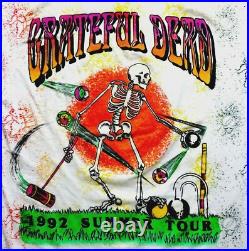 Grateful Dead Shirt T Shirt Vintage 1992 Summer Tour Croquet Skeleton Sun XL New