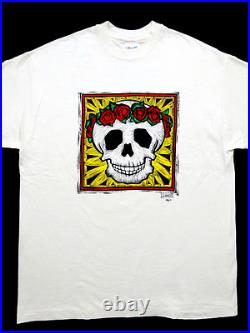 Grateful Dead Shirt T Shirt Vintage 1993 Rose Garland Sun Skull Lambert XL New