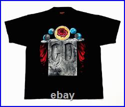 Grateful Dead Shirt T Shirt Vintage 1993 Spring Tour Stone Rose GD Black GDM XL